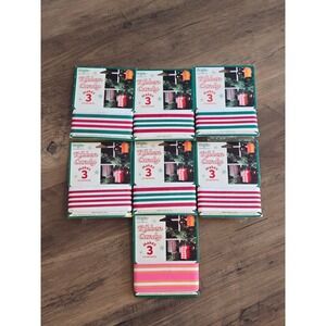 Lot of 7 Vintage Wrights Ribbon Candy Ornament Kits Red Green Pink Striped DIY